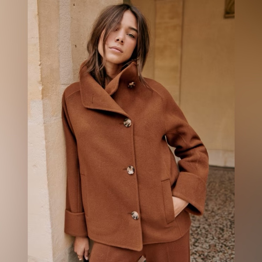 NWT Sézane Mathias Coat in Caramel Size 4/36